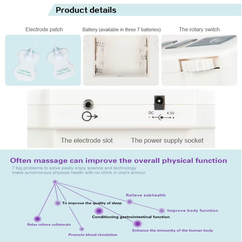 Tens Muscle Stimulator Electric Slipper Massager Gua Sha Acupuncture Pulse Machine Foot Relaxation Therapy Ems Fat Burne